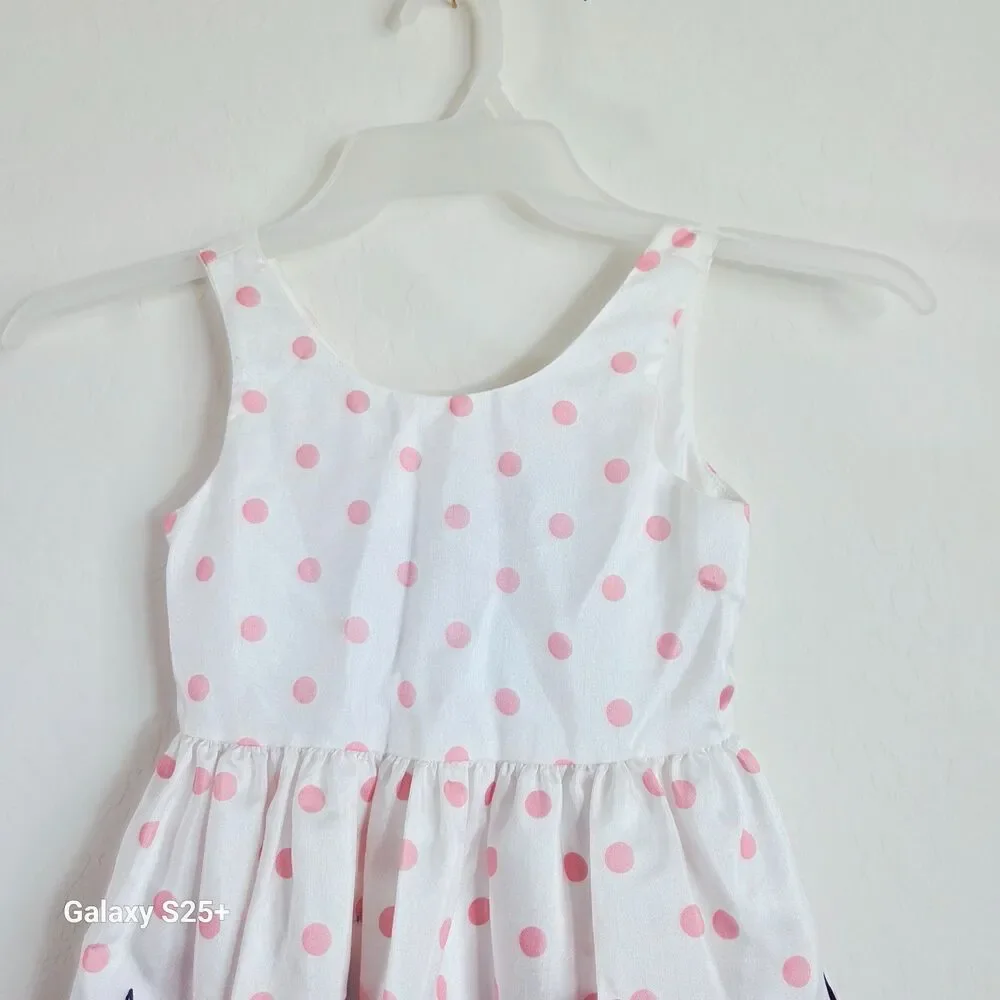 Gymboree Girls Floral Fit & Flare Dress Polka Dot Tulip Border Size 6